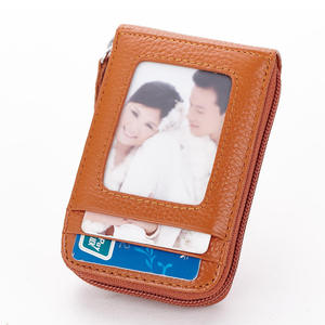 Andong - Tarjetero de Cuero Vacuno Genuino con Protección RFID, Múltiples Ranuras para Tarjetas, para Hombre y Mujer, Monedero Corto Multifuncional - Product Image 6