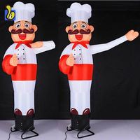 Mascotte gonflable de chef garçon agitant les bras, danseur d'air pour la publicité de restaurant