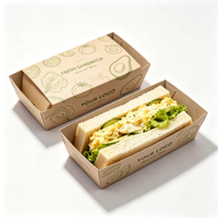 Boîte en papier kraft de qualité alimentaire, barquette jetable en papier, boîte d'emballage à emporter pour sandwich, petit-déjeuner