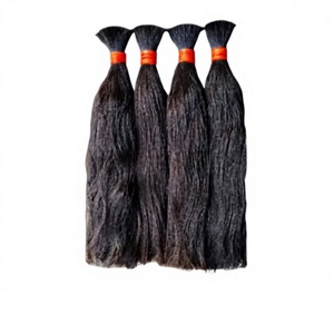 Extensions de cheveux humains indiens noirs lisses et soyeux de qualité supérieure, sans nœuds, durables, brillantes, qualité Remy - Product Image 1