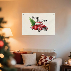 2.5*1.6 FT Christmas Theme Christmas Tree Canvas <b>Flag</b> Comes with 2 Copper Buckles - Product Image 4