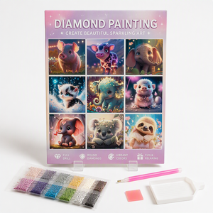 Kit Pittura Diamante Elefante Carino, Kit Pittura Diamante con Perle, Mosaico di Strass, Vendita Diretta dalla Fabbrica - Product Image 1