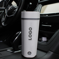 Chauffe-eau portable pour voiture 2025, tasse de voyage 12/24V, bouilloire électrique en acier inoxydable 400ml, affichage de la température, tasse à eau thermos, vaisselle