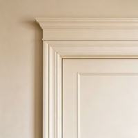 Porte en bois composite laqué crème avec cadre décoratif imperméable pour villa, appartement, hôtel, chambre à coucher, portes à battants
