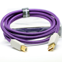 Cable de Datos USB-B 2.0 YIVO XSSH GT2 NCF Alpha OCC de Cobre, Cable DAC de Alta Fidelidad Plateado para Micrófono y Monitor