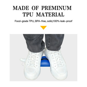 Botella de Agua Plegable de TPU Suave Gbaz Force, 500 ml, Portátil, Deportiva, Azul, con Asa - Product Image 2