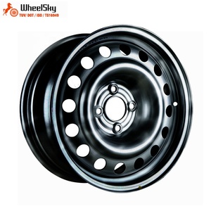 Wheelsky 684401 Nero o Argento Superficie 16x7.0 PCD 4X108 16 Pollici In Acciaio Cerchi Per Auto Cerchi - Product Image 1