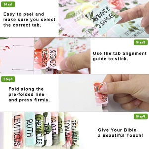แท็บคั่นหนังสือพระคัมภีร์ลายดอกไม้  แท็บคั่นหนังสือพระคัมภีร์เคลือบลามิเนตสีสันสดใส  แท็บคั่นหนังสือพระคัมภีร์สำหรับพระพันธสัญญาเดิมและพระพันธสัญญาใหม่  ฟิล์มเคลือบด้าน  ของขวัญ - Product Image 3