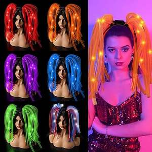 Nouveau LED Light up Party Dreads Glow in the Dark Bandeau LED Bandeau Clignotant Fête Multicolore pour Rave Carnival Neon Party - Product Image 1