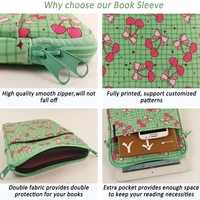 Housse de protection personnalisée en néoprène pour livre, intérieur coloré, étui souple pour Kindle avec fermeture éclair, sac de protection simple pour ordinateur portable