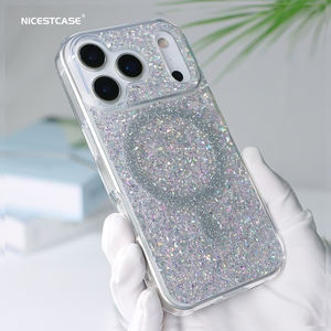 Étui de téléphone argenté à paillettes - Product Image 6