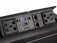 Eingebettete Reihensteckdose mit versteckter Verbindung, Pop-up-Industrie-Desktop-Steckdosenleiste 10A 2 USB Multifunktionsbox für Büro-Audioausrüstung