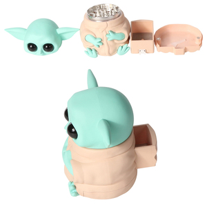 卸売カスタムロゴYudaベビーハーブグラインダーデザインポータブル手動ハーブグラインダー8cm喫煙用3層ズニック合金グラインダー - Product Image 5