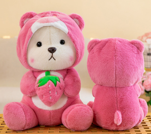 Peluche Ours Transfiguré en Poupée, Rembourrée en Coton PP, Super Douce, Grande Coussin Fraise, Cadeau d'Anniversaire pour Bébé et Enfants - Product Image 4
