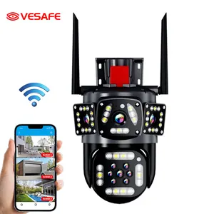 Vesafe Caméra de sécurité IP extérieure étanche Hd PTZ couleur Wifi bidirectionnelle sans fil 6mp 6 mégapixels Cctv