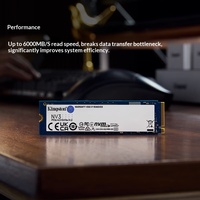 Unidad de Estado Sólido Kingston NV3 de 500 GB/1 TB/2 TB para Computadora Portátil/de Escritorio, M.2 2280 NVMe PCIe 4.0, 6000 MB/s