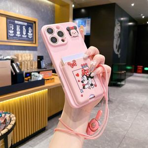 <span class=keywords><strong>Coque</strong></span> de téléphone durable et de haute qualité pour <span class=keywords><strong>iPhone</strong></span> 16 17 avec porte-cartes, motif dessin animé adorable <span class=keywords><strong>Mickey</strong></span> Minnie, en silicone - Product Image 4