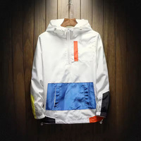 Blouson universitaire réversible à capuche pour homme, style coréen 2026, imperméable, tendance, coupe ample, décontracté, avec empiècements de couleur assortis pour l'automne
