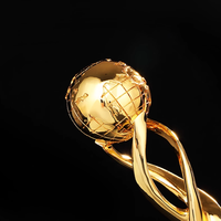 Trophée Personnalisable pour Grand Groupe en Résine, Nouveau Trophée en Cristal avec Support Métallique Créatif pour Production de Récompenses, Gravure sur Verre Imprimée UV
