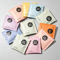 Sachet plat personnalisé en aluminium alimentaire avec barrière, petit échantillon, scellé sur 3 côtés, pour thé, avec logo