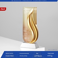 Trophée en cristal personnalisé pour récompenses de réunion annuelle d'entreprise, célébration d'anniversaire, avec personnalisation par impression couleur