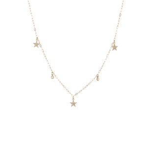 Kalung Liontin Bunga Bintang Bulan Berlapis Emas 18K Mewah dengan Baja Anti Karat PVD dan Batu CZ untuk Perhiasan Sehari-hari Wanita - Product Image 6