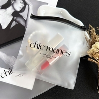 MOQ 100 pièces, Pochette cosmétique réutilisable en plastique personnalisée, Pochette en PVC dépoli avec fermeture éclair, Pochette à bijoux à fermeture éclair pour bracelets