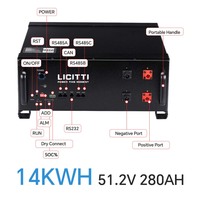 Licitti Lithium Stockage d'énergie à domicile Système solaire monté sur support 5kwh 200ah 51.2v Lifepo4 Batterie