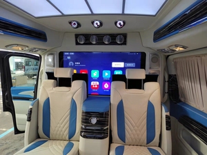 Nouveaux sièges de voiture électriques rétractables en cuir véritable rouge, avec bar pliant, commande par écran tactile et réfrigérateur électronique - Product Image 5