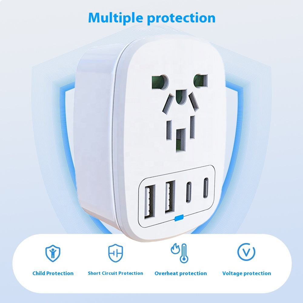 HONPNK All One Global 18W International Multi-Power Electric Travel Adapter USB Type-C for Laptop Earphone Eco-Friendly Design