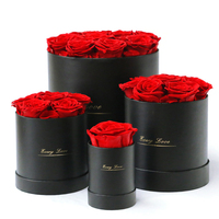 3 pièces de haute qualité, Logo personnalisé, Bouquet de Rose éternelle, Tube rond, boîte de baril, emballage de bronzage multicolore, cylindre en papier, boîte à fleurs