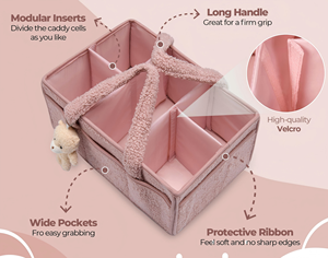 Cesta de Almacenamiento para Bebés, Organizador de Cambiador, Organizador de Pañales Portátil para Automóvil con Divisor Extraíble - Product Image 2