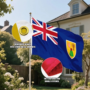 Impresión Digital Profesional Promocional, Bandera Personalizada de 3x5 Pies, Bandera de las Islas Turquesas y Caicos, Escudo Amarillo TCI, Bandera de Poliéster 100D - Product Image 5