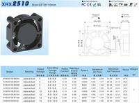 2510 25mm * 25mm * 10mm flujo Axial silencioso humidificador que contiene aceite inversor máquina gabinete proyector impermeable 25mm ventilador de refrigeración
