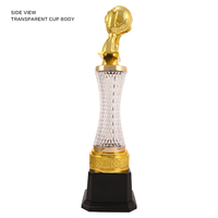 Trophée de football en plastique, vente directe d'usine JINZUN, trophée unique pour le meilleur gardien de but de la ligue de football, design unique