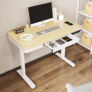 Bàn nâng điện có thể tùy chỉnh, bàn học đứng với ngăn kéo lưu trữ, có dây sạc nhanh bán buôn - Product Image 4