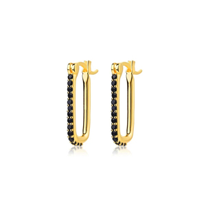 Boucles d'oreilles ROXI en argent sterling S925 en forme de U, simples, élégantes et polyvalentes, avec zircon et diamant - Product Image 2