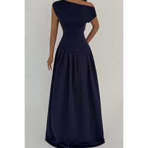 Robe de soirée bleu marine en crochet, silhouette robe de bal, manches courtes, robe de bal formelle, du XS au XL, pour les occasions de club - Product Image 3