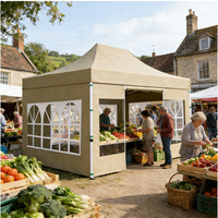 Grande tente de marché pour exposition extérieure 10x10 10x15, double pop-up rétractable, imperméable, anti-UV, en tissu Oxford et alliage d'aluminium