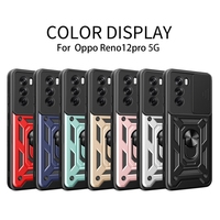 Pour OPPO Reno12 Pro 5G Global, coque de téléphone en TPU+PC avec design de protection coulissante pour l'appareil photo