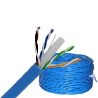Câble Cat6 UTP fin en cuivre pur Norden 24 AWG 305 m, câble Cat6 UTP CCA 100 m 50 m 100 pieds en rouleau, 50 paires, câble Cat6 double intérieur