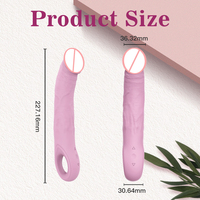 Realistischer Flüssigsilikon-Dildo Vibrator mit Schlaufen-Griff Flexibles Design Klitoris-Stimulator IPX6 10 Frequenzen Erwachsenen-Sexspielzeug Sanfte Berührung