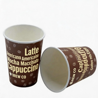 Gobelet en papier biodégradable à paroi simple, personnalisable avec logo et taille sur mesure, jetable pour café