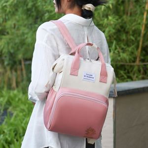 Custom Logo Simple Large Capacity Mommy Bag Waterproof Baby Diaper <b>Backpack</b> With USB - Product Image 4