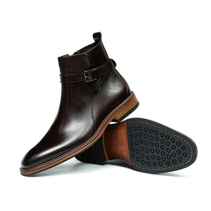 2026 Designer Leather <b>Boots</b> for Men-Luxurious Smooth Leather Pointed-Toe Lace-Up Closure Anti-Slip Breathable Business Shoes - Product Image 2