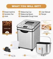 Mesin Pembuat Roti Otomatis Honeyice Electric 2.5LB SC-3209 Kapasitas Besar Stainless Steel Rumah Tangga 25 Program Panggang Digital