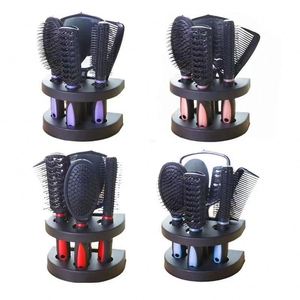 Custom Logo 5 Pcs Household <b>Plastic</b> Holder With <b>Mirror</b> Set Air Cushion & Rolling Comb Hair Care Tool Bathroom Accessories - Product Image 1