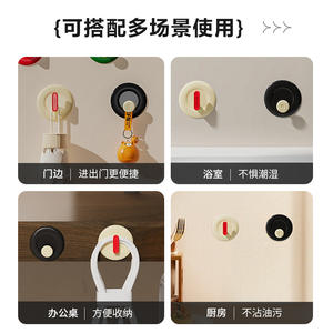 ตะขอแขวนติดผนังแบบไม่ต้องเจาะ  ยึดติดแน่น รับน้ำหนักได้ 1-3 กก.  วัสดุพลาสติกแข็งแรง  แบบกลมและแบบยาว - Product Image 4