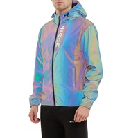 Tissu réfléchissant résistant à l'usure Tissu extensible en nylon polyester réfléchissant arc-en-ciel pour vêtements lumineux