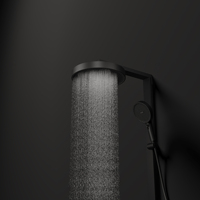 Ensemble de système de douche moderne à flux exposé Ensemble de douche piano thermostatique à cascade à affichage numérique avec lumière ambiante LED